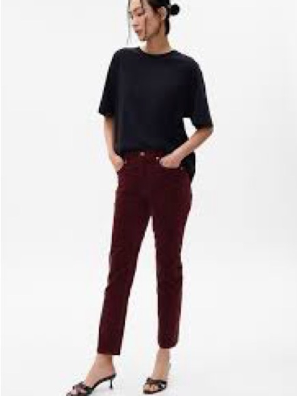 Gap Burgundy Vintage Slim High Rise Corduroy Pants, Size 24 00R